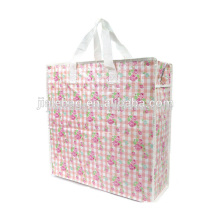 custom printing advertisement collection shopping tote carry pp woven zipper bag